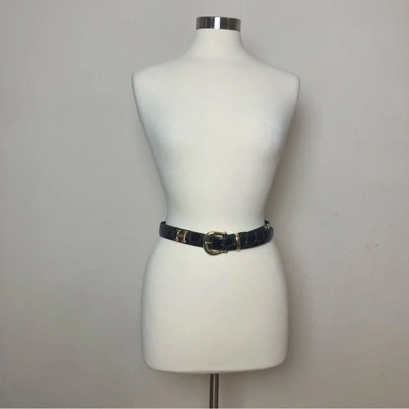 Fantastic “H” Brown Embossed Faux Leather Initial Belt - Picture 5 of 6